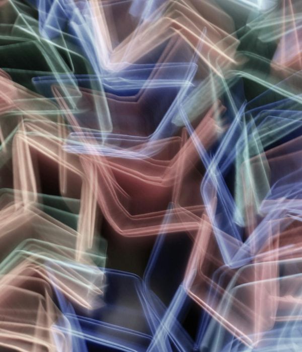 Abstract glowing geometric shapes representing focus and clarity
