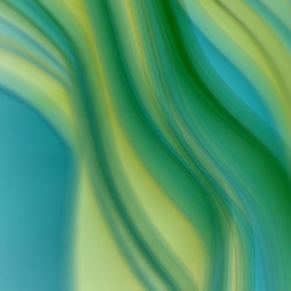 Smooth abstract curves in mint and blue tones showing balance